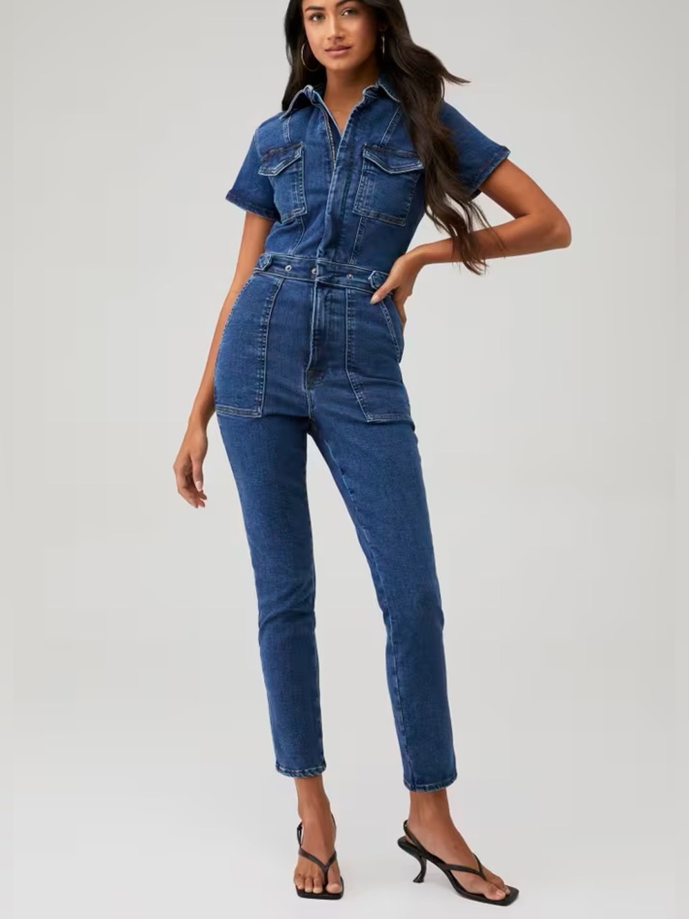 Good American Fit For Success Denim Jumpsuit